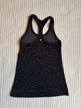 lululemon athletica Women’s Black Racerback Tank - Subtle Animal print